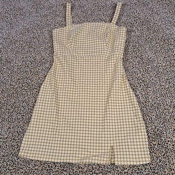 🌈HOLLISTER PASTEL YELLOW PLAID MINI DRESS-S - Picture 1 of 9